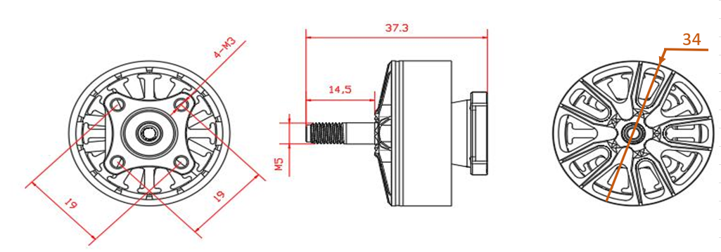 QPT 2807 motor drawing